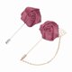 thumbnail image 1 of Alfiler de solapa de flor de rosa Uxcell para hombres, kit de broche de rosa de tela de 2 estilos con cadena de borla de hoja dorada, rojo púrpura, 1 of 7