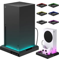Base Rgb Aaronmei Para Xbox Series S/X Con 3 Puertos Usb Extras Soporte Vertical Negro
