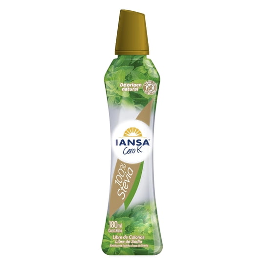 Endulzante Líquido Stevia Botella 180 ml Iansa Cero K