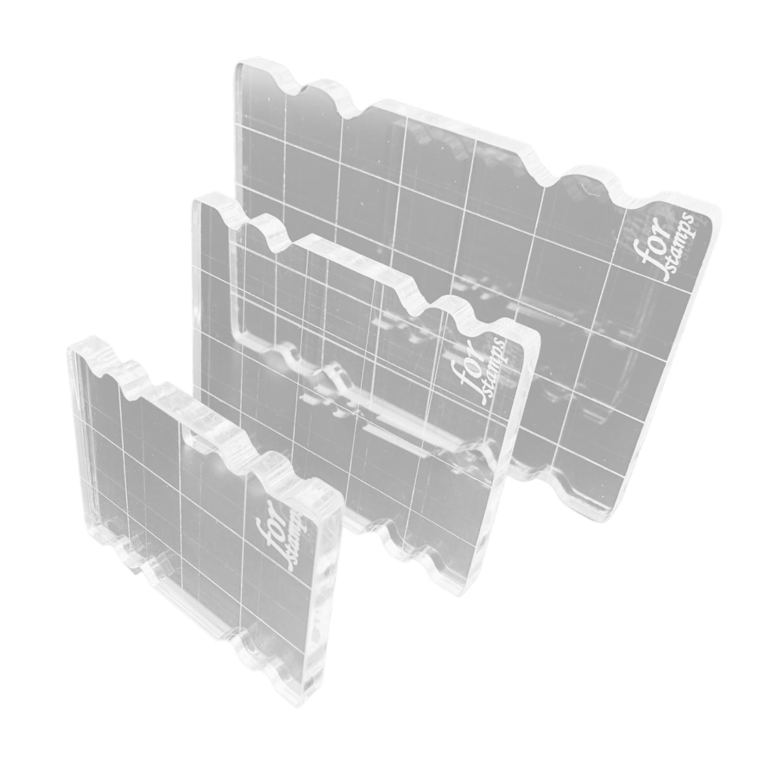 Bothyi - 3 Piezas De Bloques De Sellos Acrílicos Transparentes Con Líneas De Cuadrícula Para Invitaciones Y Collages