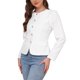 thumbnail image 4 of INSPIRE CHIC Chaquetas de Blazer Casual de Negocios para Mujeres de Manga Larga sin Cuello con Botones para Oficina Traje de Trabajo M Blanco, 4 of 6
