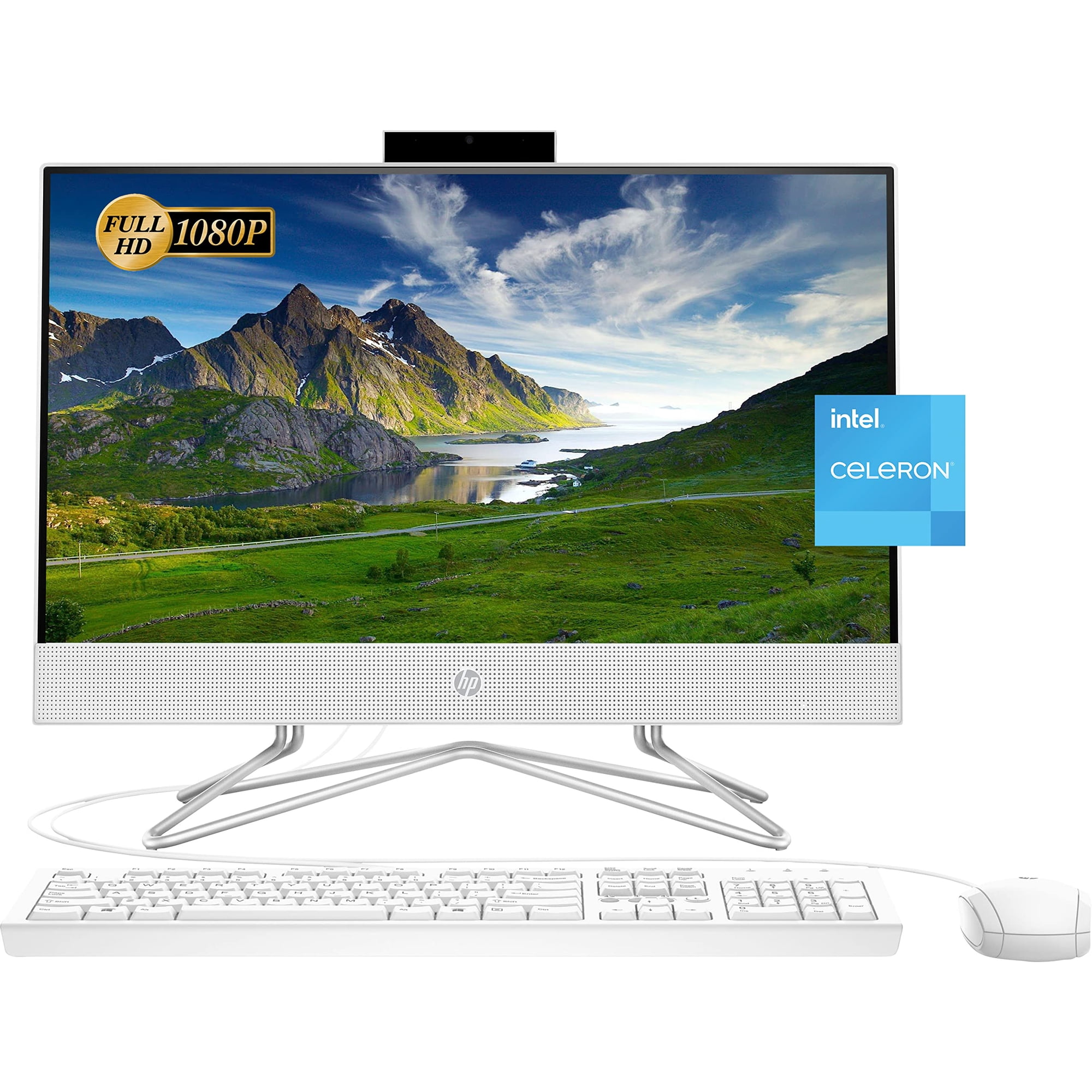 Computadora De Sobremesa Multifunción Hp 2022 De 21,5 Pulgadas Con Pantalla Fhd Intel Celeron De 16 Gb/512 Gb