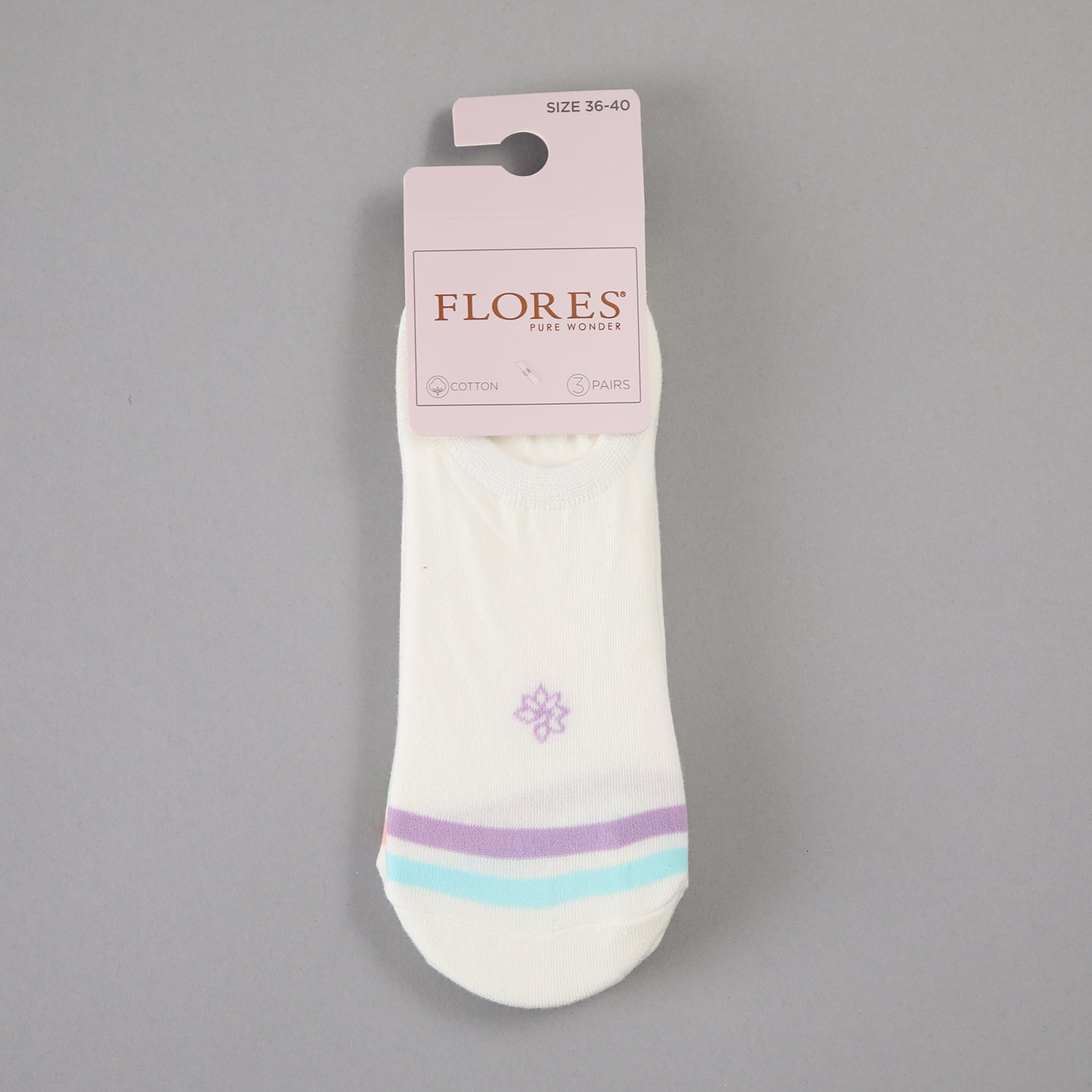 Calcetin 3x Pack Invisible Flores Mujer 50769-35