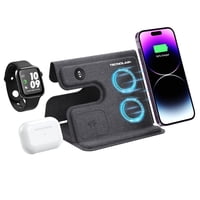 Tecnolab - Cargador Inalámbrico Qi Plegable 3 En 1 Carga Rápida - Ps