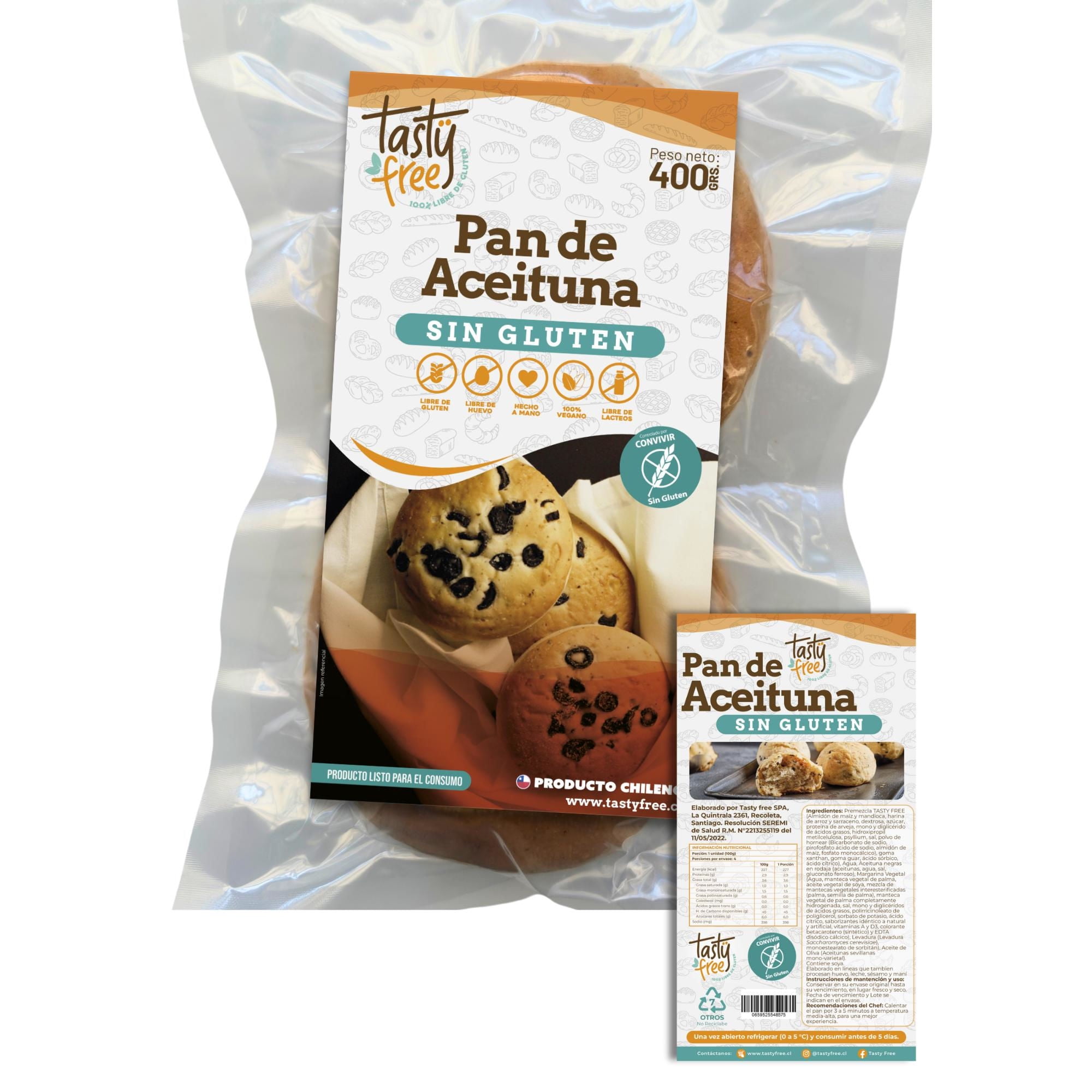 Pan De Aceituna Sin Glúten 400 g Tasty