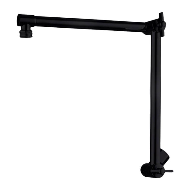 Extensión de ducha para baño, brazo extensor de cabezal de 18'', altura ajustable, fácil de montar, accesorio de actualización, brazo de ducha Negro mate