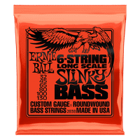 Set De 6 Cuerdas Para Bajo Escala Larga Ernie Ball Slinky Nickel 32 - 130