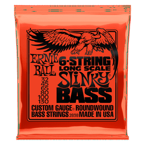 Set De 6 Cuerdas Para Bajo Escala Larga Ernie Ball Slinky Nickel 32 - 130