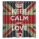 thumbnail image 1 of Cortina de ducha con ganchos "Keep Calm and Love" (60 x 72 pulgadas), 1 of 3