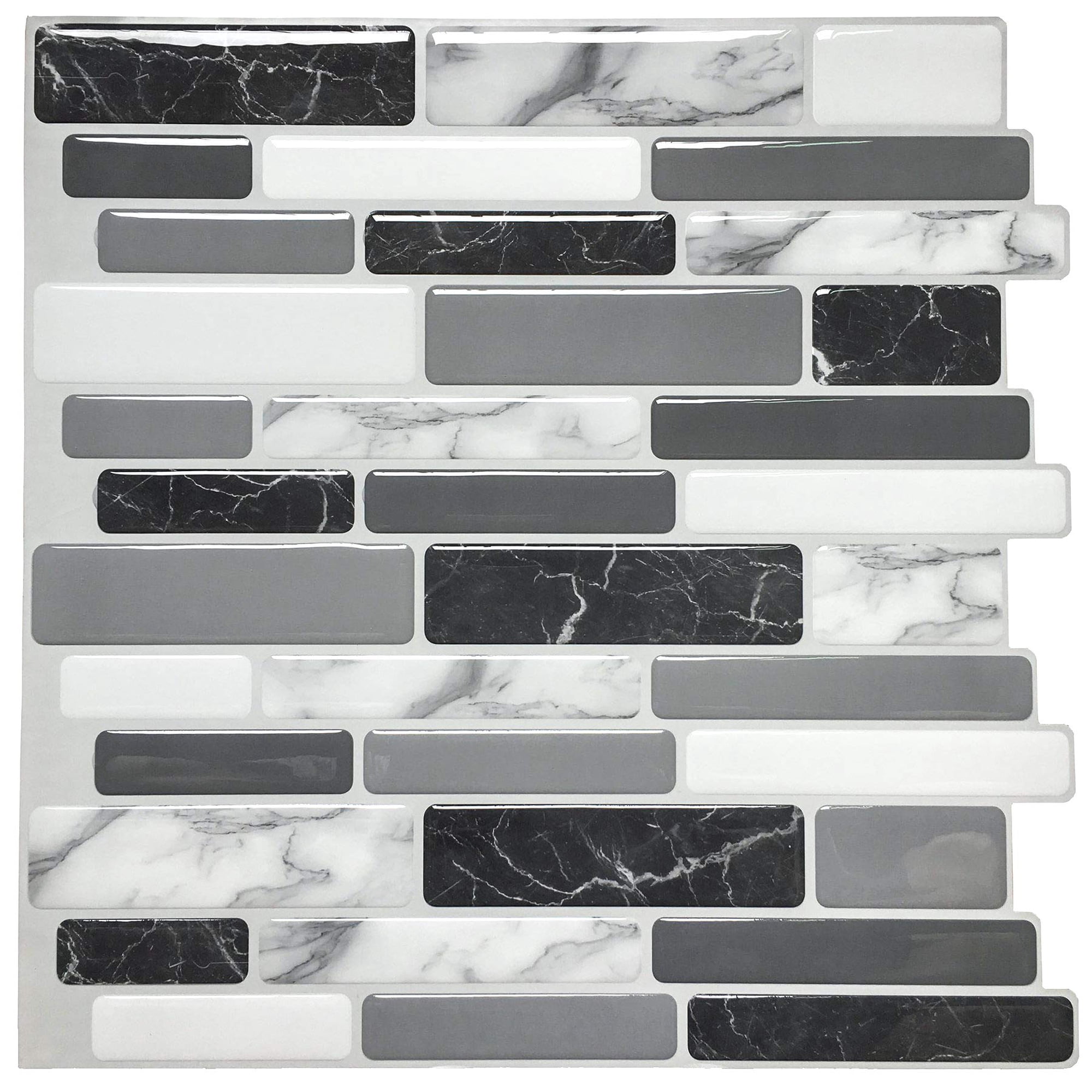 Baldosas Antisalpicaduras De Cocina Con Forma De Pelar Y Pegar Art3d, Color Gris Mármol