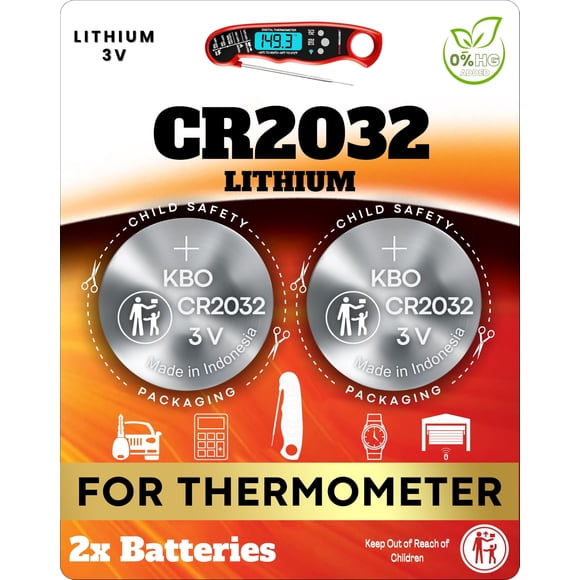 Batería CR2032 para termómetro de carne – paquete de 2 (Key Battery Outlet)