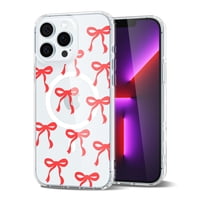 Funda De Teléfono Svanove Para Iphone 13 Pro Clear Red Bow Coquette