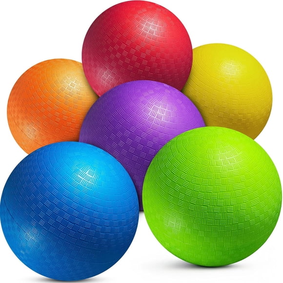 PlayBolt Pelotas de patio inflables de PVC de 5" - paquete de 6