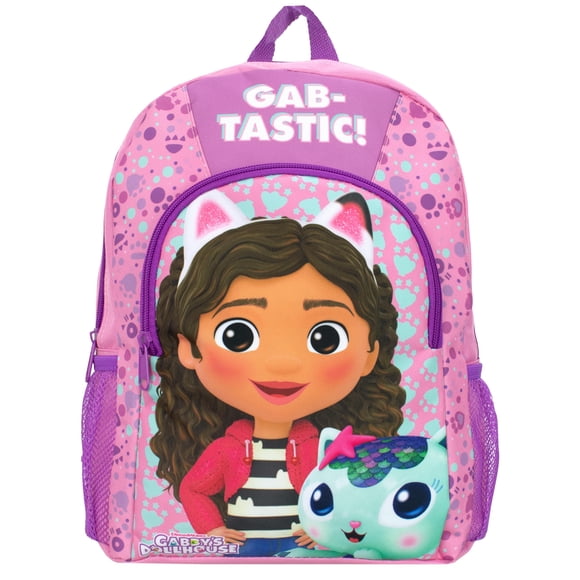 Mochila Gabby's Dollhouse Mercat Girls School rosa/morado