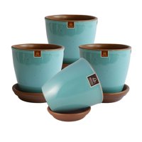 Pottery - Set De 4 Maceta Zafiro 17Cm Esmeralda Y Sus Platos