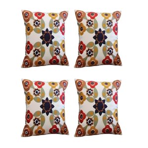 Genérico - Set De 4 Fundas De Cojin Bordadas 45X45Cm Blanco 05