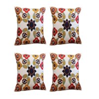 Genérico - Set De 4 Fundas De Cojin Bordadas 45X45Cm Blanco 05