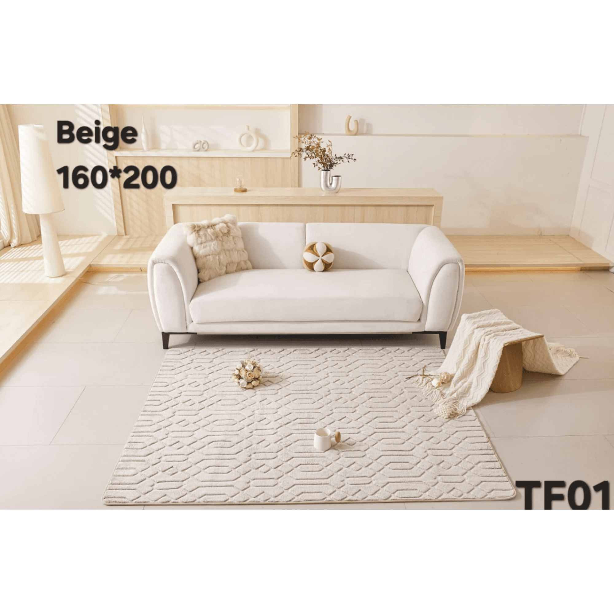 Tecnocasa - Alfombra Jacquard De Algodon 160x200cm Beige