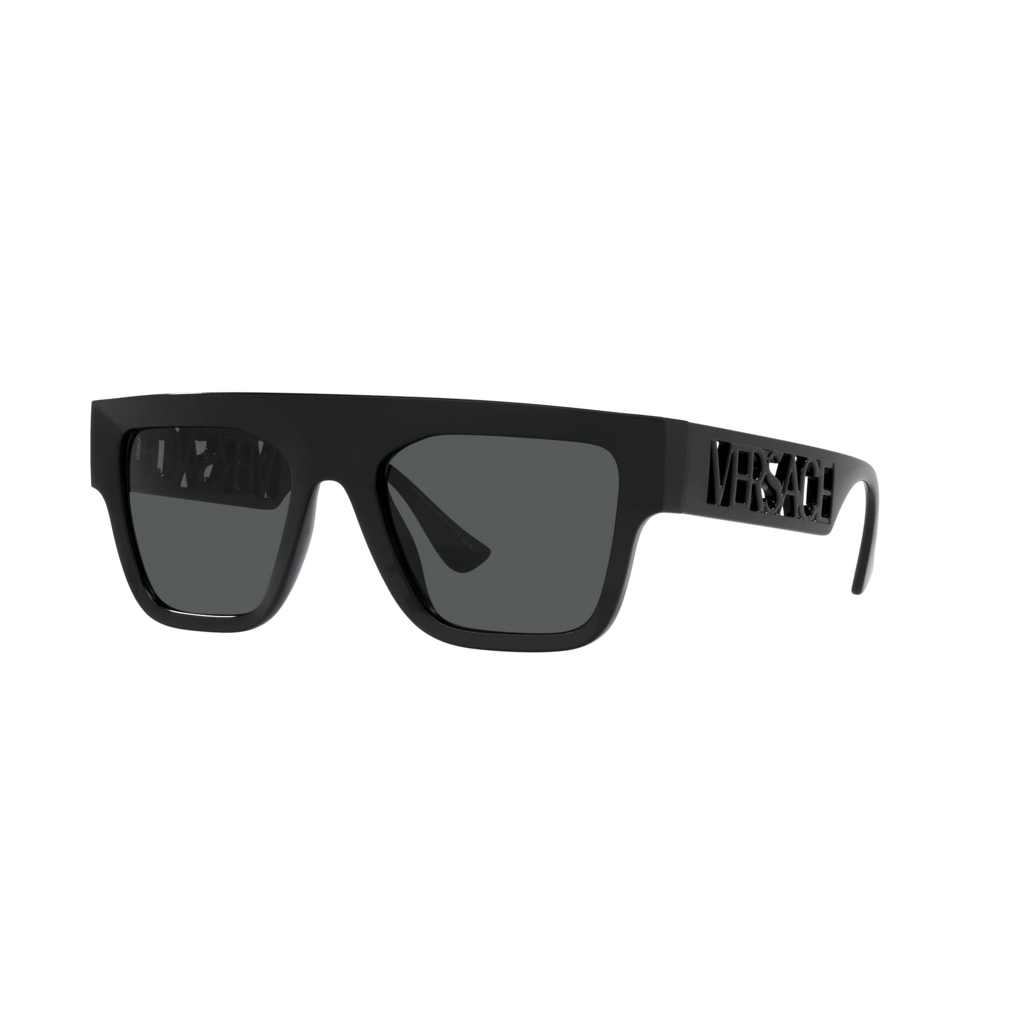 Gafas De Sol Versace Man Con Montura Negra Y Lentes Gris Oscuro De 53 Mm