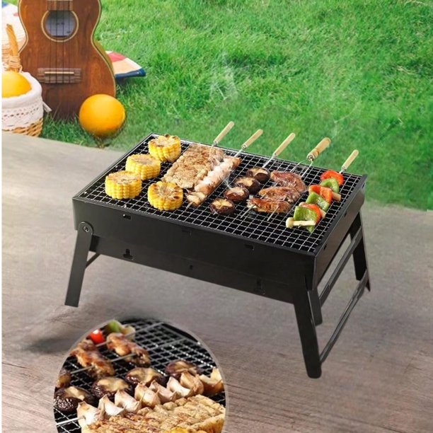 Parrilla De Carbón Portátil Plegable Barbecue Camping | Lider
