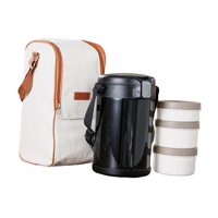 Bothyi - Aislamiento Del Aire Del Tazón De Doble Capa De La Lonchera Térmica Para El Trabajo En El Hogar Trabajo Negro 2.3L