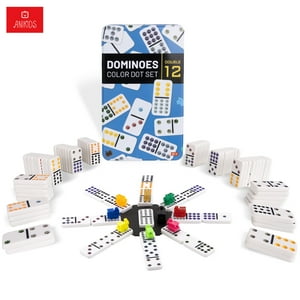 Anikids - Juego Dominó Chancho Doble 12 Con Caja Metálica 91 Piezas