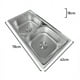 thumbnail image 2 of Lavaplatos Doble 78x42 Sobrecubierta Acero Inoxidable Plata, 2 of 3