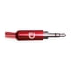 thumbnail image 2 of Cable Audio 3.5 a 3.5 Punta Metal Rojo 1 metro, 2 of 2