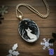 thumbnail image 1 of 1pc Gothic Black Cat Forest Charm Necklace - Fashionable Witch Artificial Jewelry for Men and Women - Includes Glass Pendant and Cross Crow Glass Pendant, 1 of 4