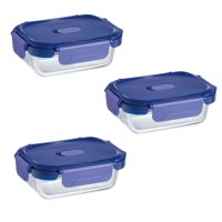 Pack 3 Contenedores Vidrio Hermético Rectangular 370Ml Luminarc