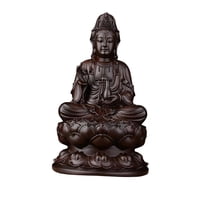 Ioensy - Estatua De Madera De Guan Yin, Estatuilla De Adoración Feng Shui Para Escritorio, Decoración Del Hogar, Negro