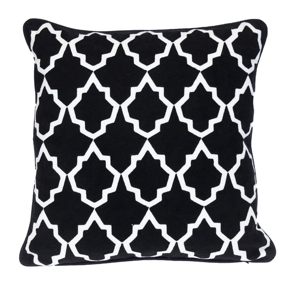 Almohada Parkland Collection geométrica negra 50x50 cm