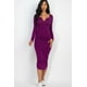 thumbnail image 1 of Vestido Midi de Manga Larga con Cuello Abierto, 1 of 2