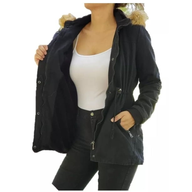 Chaqueta Gabardina Mujer Forro Piel Colores 890