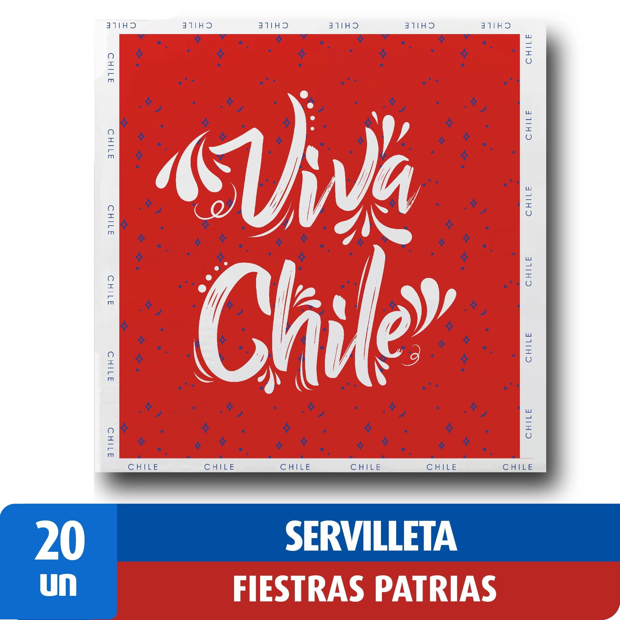 Servilletas Doble Hoja Style Fiestas Patrias Viva Chile 20 Un Lider