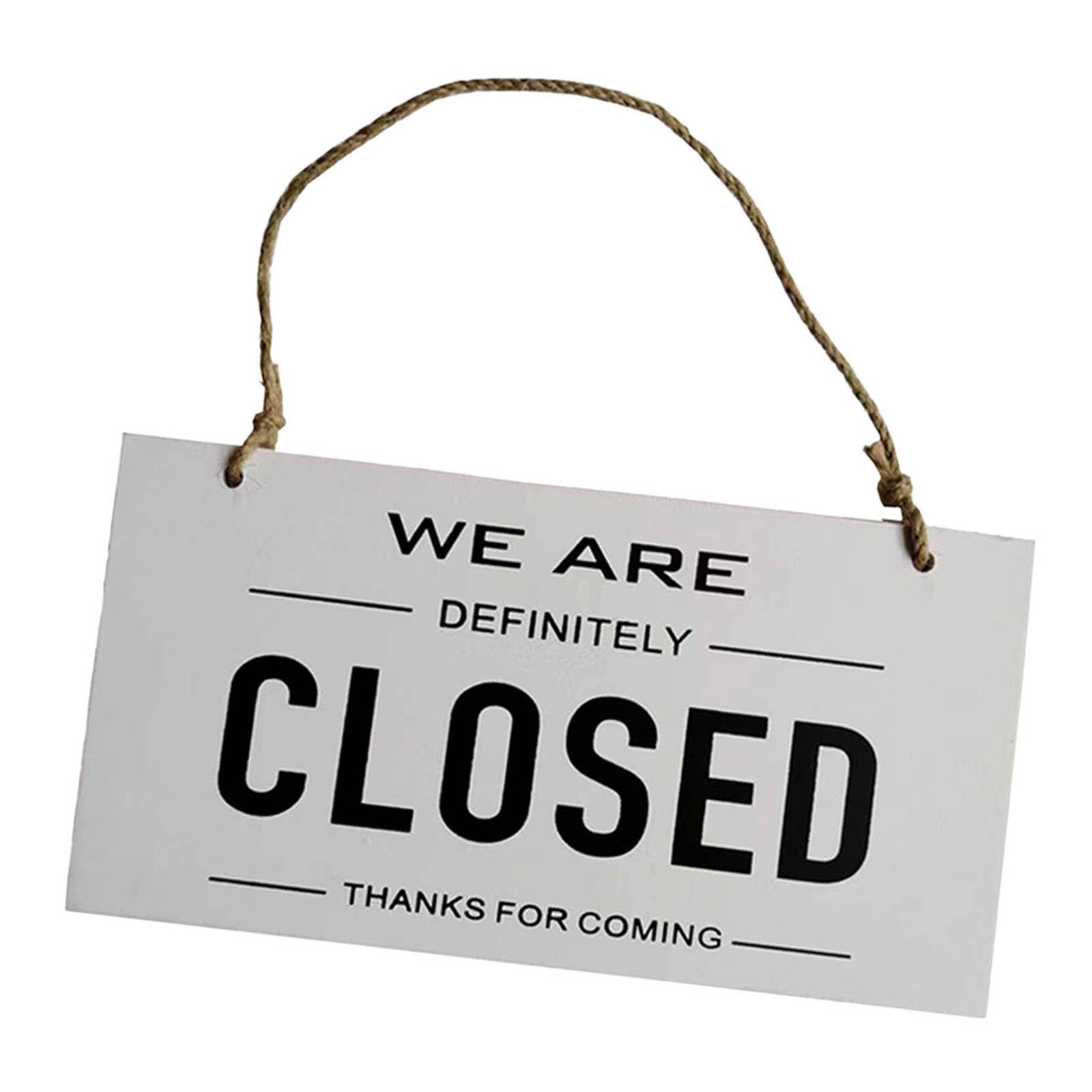 Magideal - , Letrero Colgante Para Puerta De Tienda, Decoración De Letrero Comercial De Doble Cara , Blanco