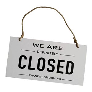 Magideal - , Letrero Colgante Para Puerta De Tienda, Decoración De Letrero Comercial De Doble Cara , Blanco