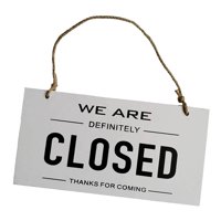 Magideal - , Letrero Colgante Para Puerta De Tienda, Decoración De Letrero Comercial De Doble Cara , Blanco