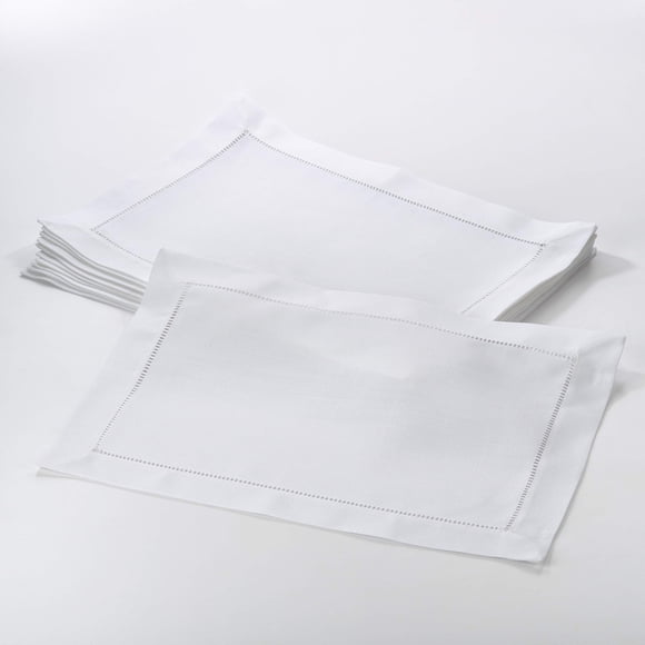 Mantel individual SARO LIFESTYLE 36 × 51 cm Blanco – Pack de 12