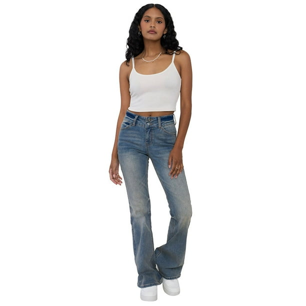 Jeans Mujer Flare Fit 2 Botones Azul Medio Corona