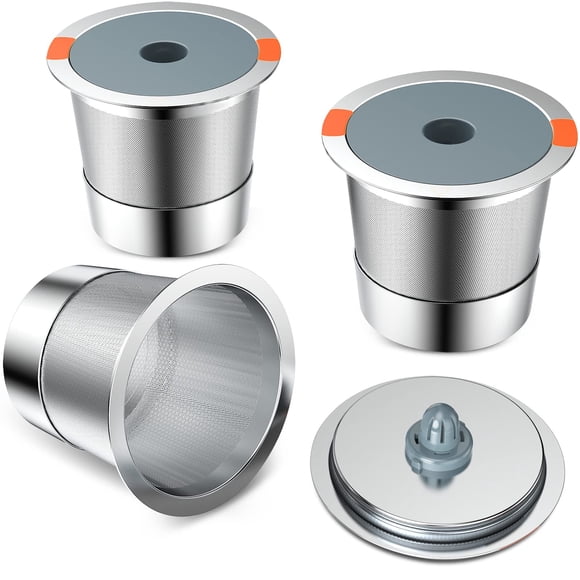 Vasos K reutilizables para cafeteras Keurig de acero inoxidable (paquete de 3)