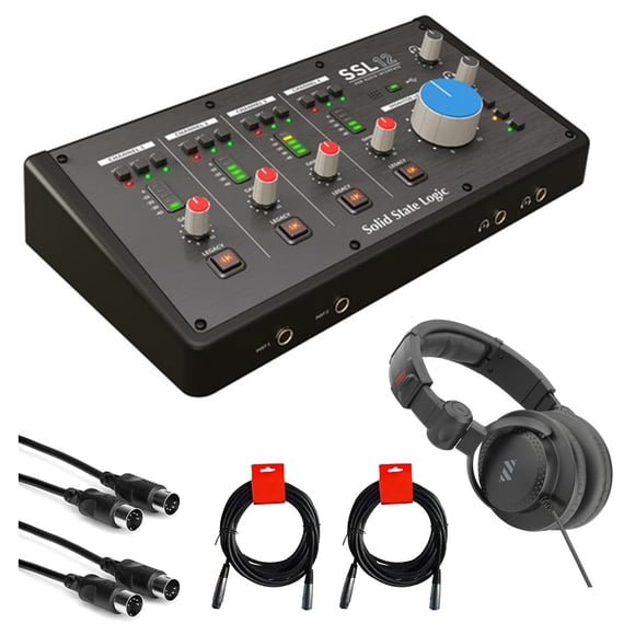 Interfaz de audio Solid State Logic SSL 12 USB con auriculares