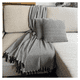 thumbnail image 1 of Combo Deco 2 Cojines y 1 Manta Chevron Negro/Natural Diseño Moderno Lavable x mts, 1 of 2