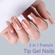 thumbnail image 3 of Gel Dsixnails French Tip de Press on Nails, 150 unidades, cuadrado y largo, 3 of 7