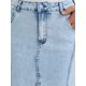 thumbnail image 5 of INSPIRE CHIC Faldas largas de mezclilla para mujer de cintura alta, ajuste casual y acampanado, falda larga de mezclilla M azul claro, 5 of 6