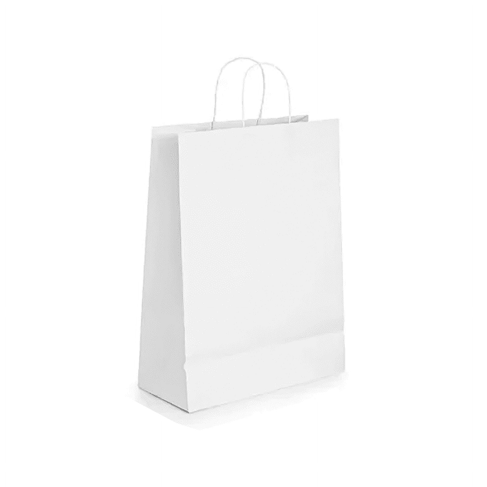 Genérico - 12 Bolsas Papel Kraft Colores 27x21x11cm Blanco Con Asa