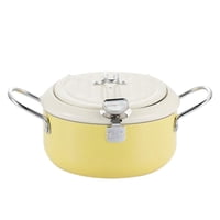 Magideal - Olla Freidora De Acero Inoxidable, Utensilios De Cocina Pequeños Para Freidora, Sartén De Aceite Multiusos, Olla Para Freír Pollo Para Verduras, Bolas Amarillo