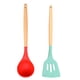thumbnail image 1 of Juego de 2 utensilios de cocina de silicona y madera de bambú - Juego de utensilios de silicona - Utensilios de silicona para cocinar, 1 of 5