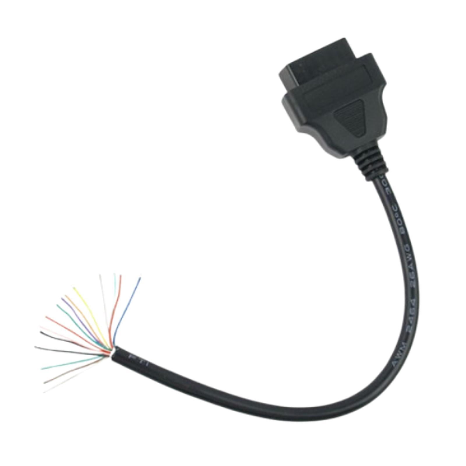 Ioensy - Cable Adaptador De 16 Pines A Obd2 De 12-24 V Con Conector De 16 Pines A Obd2
