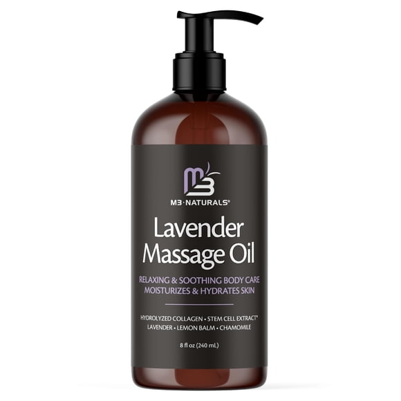 Aceite de masaje M3 Naturals Lavender con colágeno y células madre